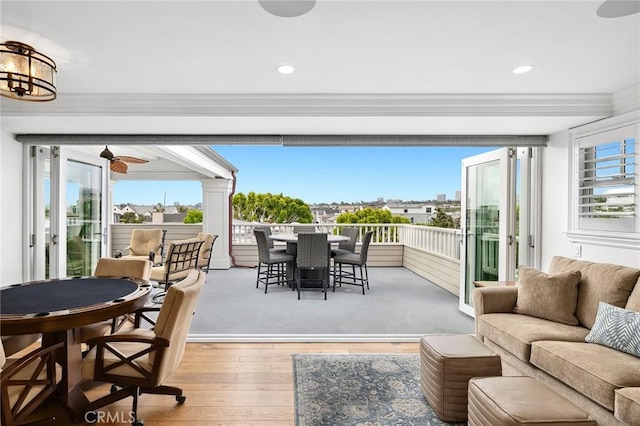 interior space featuring an outdoor living space