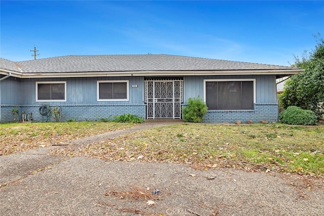 view of single story home