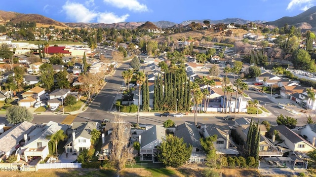 aerial view with a mountain view