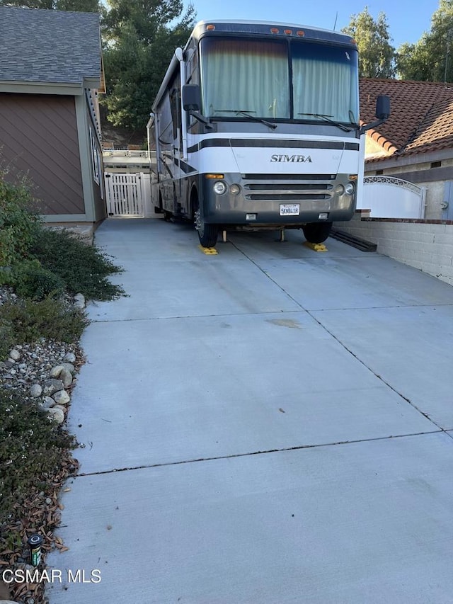 view of garage