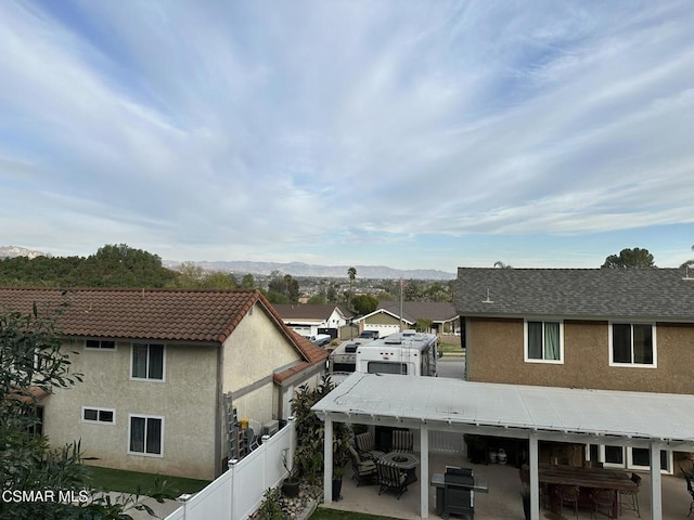 exterior space with a mountain view