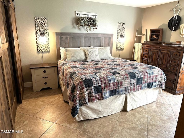 view of tiled bedroom