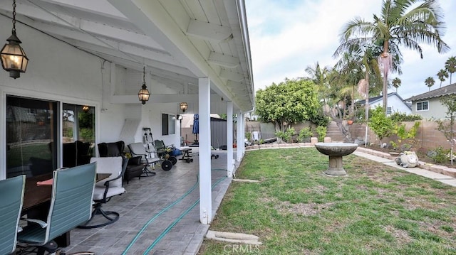 view of yard with a patio area