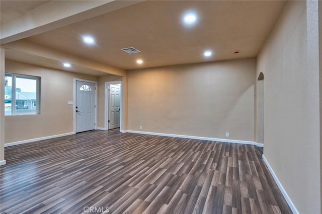 foyer featuring dark hardwood / wood-style floors