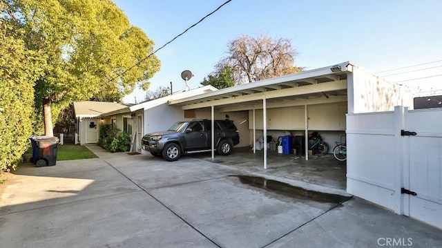 view of car parking featuring a carport