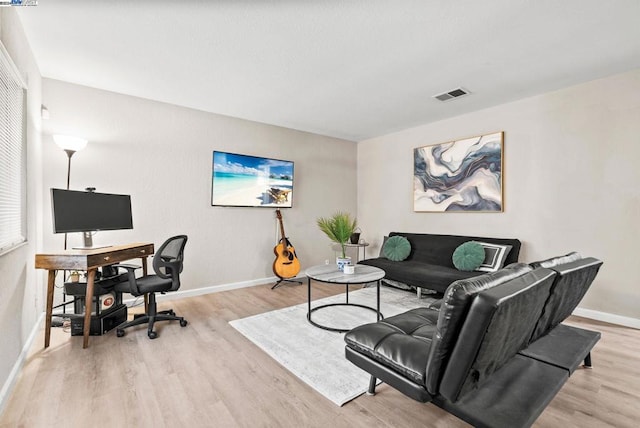 interior space with light hardwood / wood-style flooring