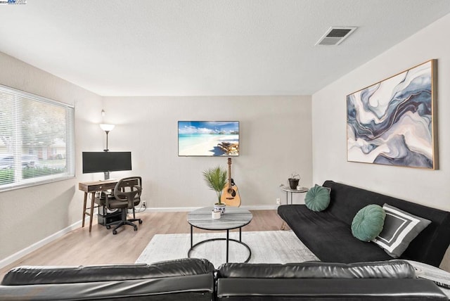 living room featuring light hardwood / wood-style flooring