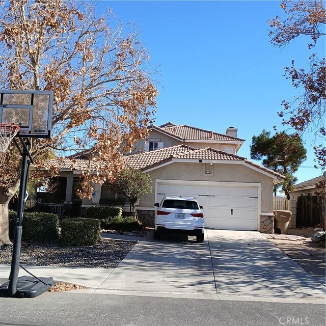 view of front of property featuring a garage