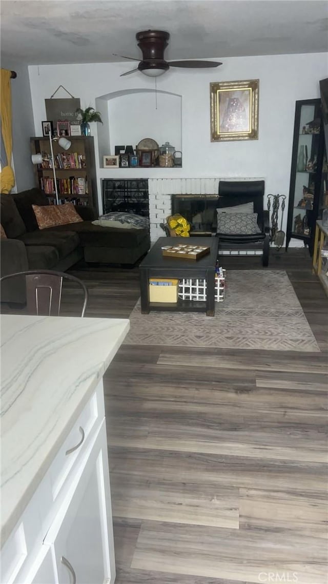 living room featuring hardwood / wood-style floors