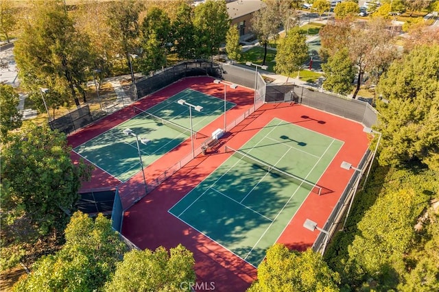 view of tennis court with basketball court