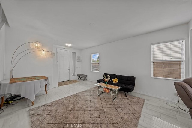 interior space with light tile patterned floors