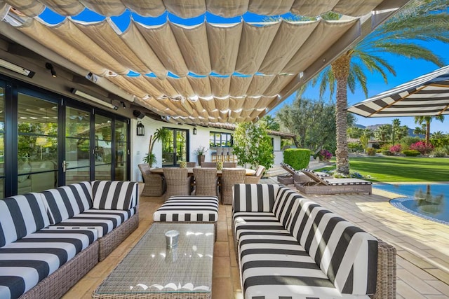 view of patio with an outdoor living space