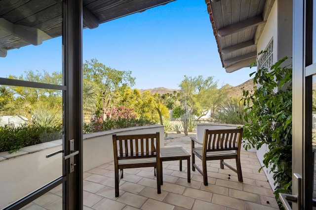 balcony with a mountain view