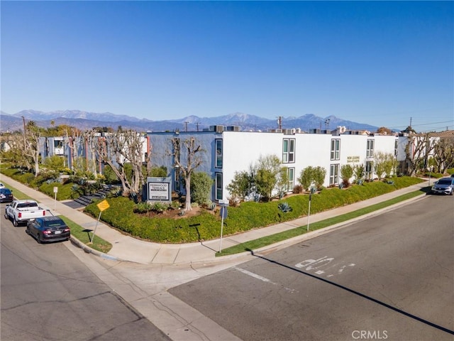 exterior space with a mountain view