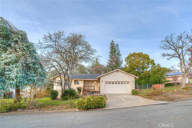 ranch-style home with a garage