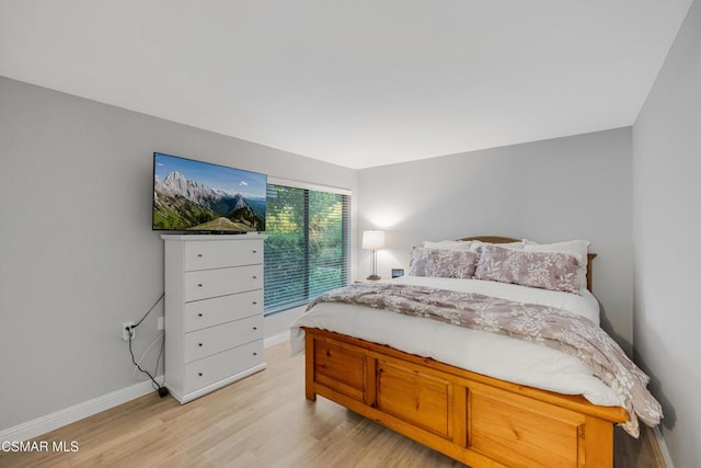 bedroom featuring light hardwood / wood-style flooring