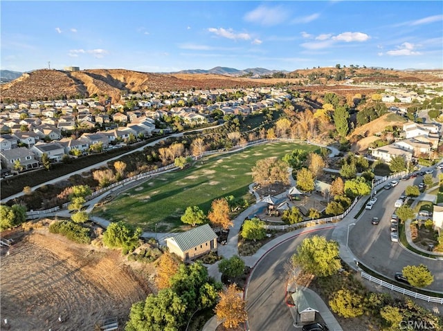 aerial view with a mountain view