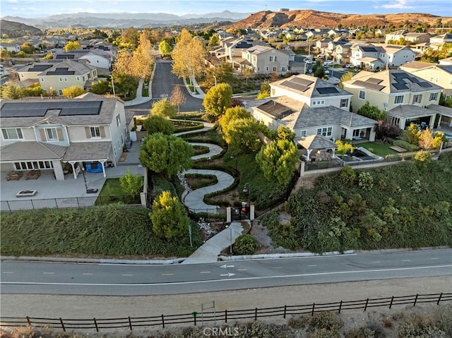 drone / aerial view with a mountain view