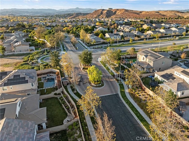 aerial view featuring a mountain view