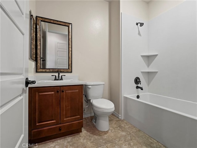 26420 Township St, Saugus, CA 91350 - bathroom featuring tile patterned floors, toilet, vanity, and shower / washtub combination