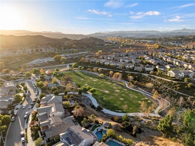 aerial view with a mountain view