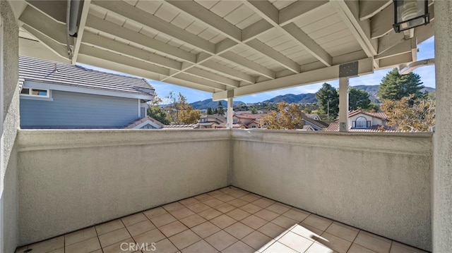 balcony with a mountain view