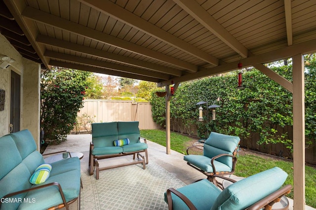 view of patio / terrace with an outdoor hangout area