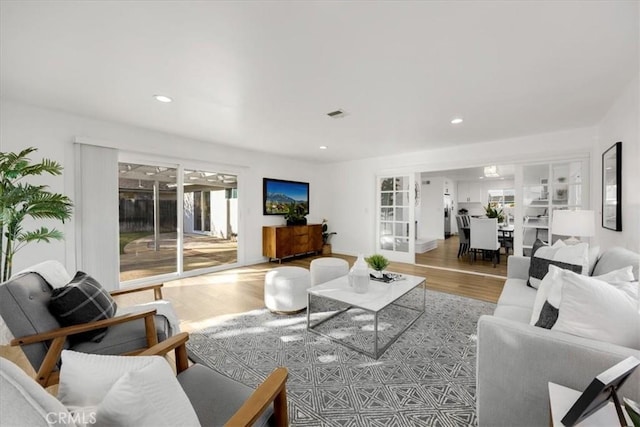 living room featuring hardwood / wood-style flooring