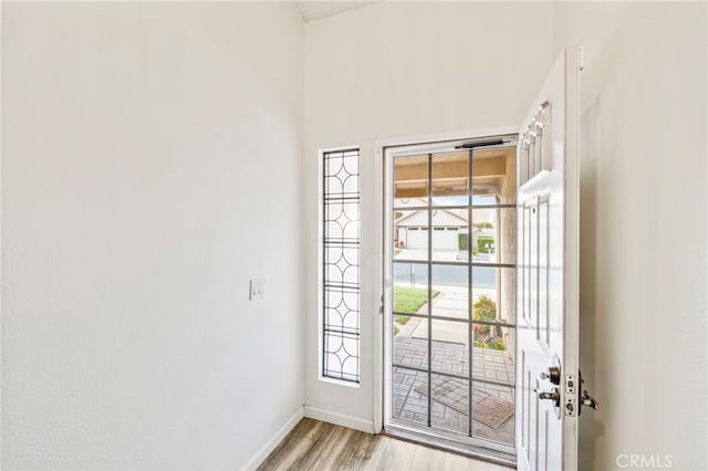 entryway featuring light hardwood / wood-style floors