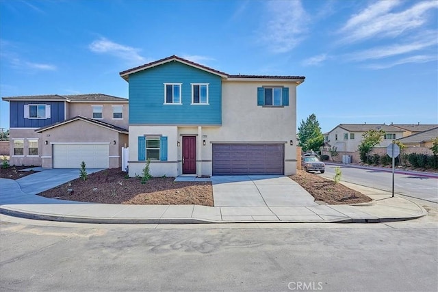 view of front property with a garage