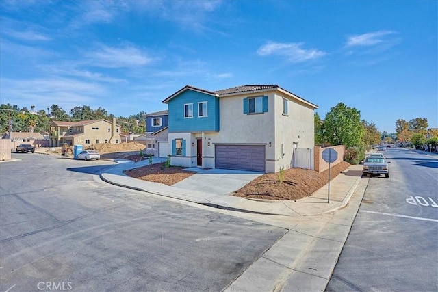 view of front property with a garage