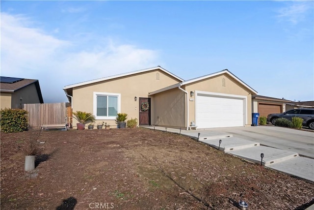 single story home featuring a garage