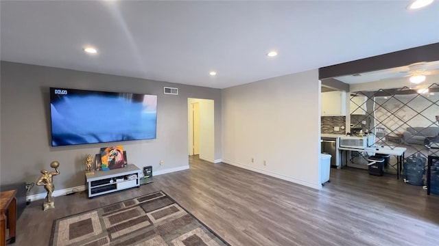 living room featuring hardwood / wood-style floors