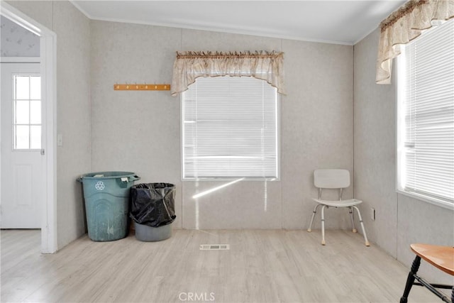 interior space with wood-type flooring and a wealth of natural light