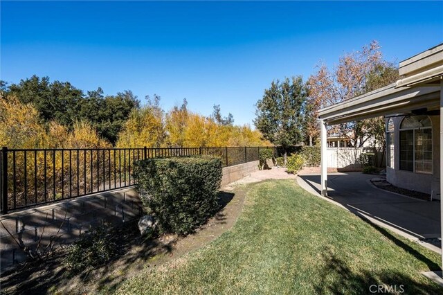 view of yard with a patio