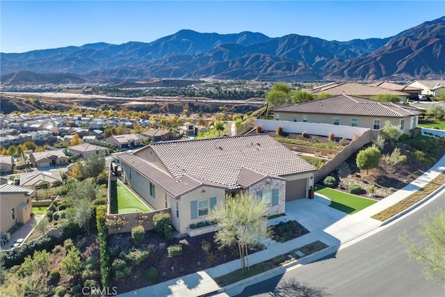 aerial view featuring a mountain view