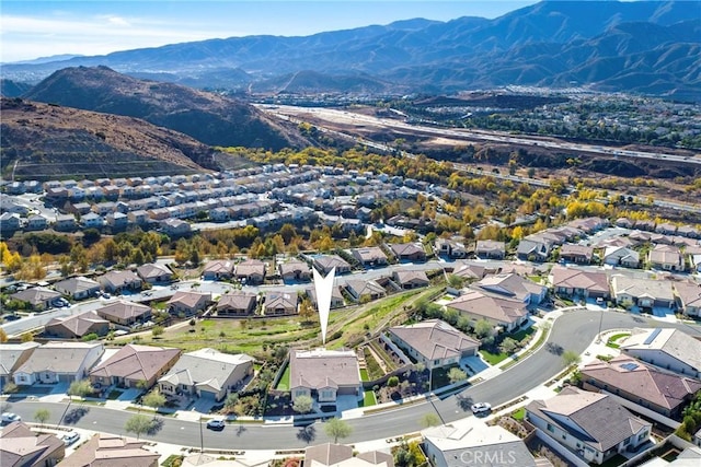 aerial view featuring a mountain view