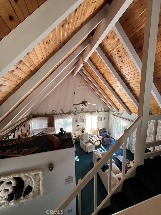 view of unfinished attic