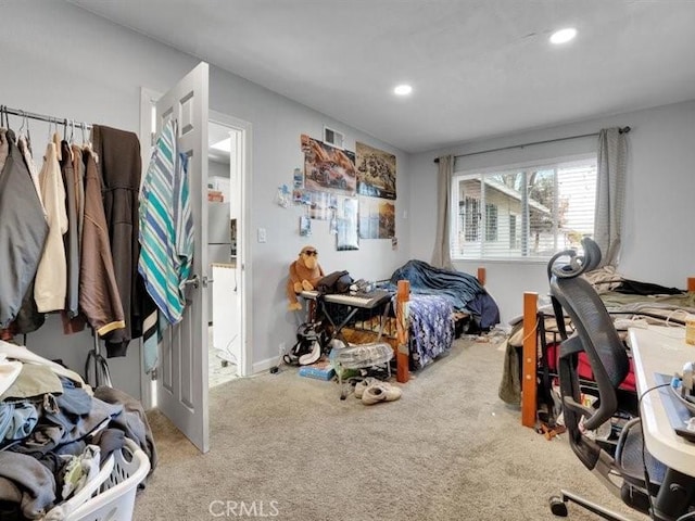 view of carpeted bedroom