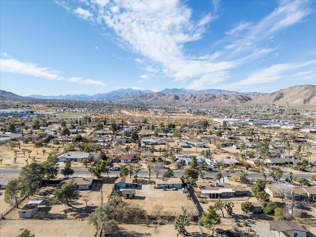 birds eye view of property featuring a mountain view