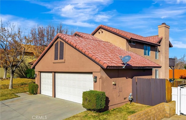 view of home's exterior featuring a garage