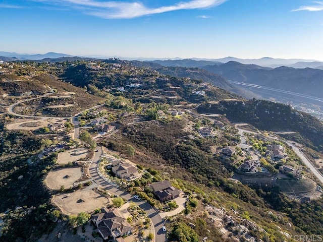 aerial view featuring a mountain view