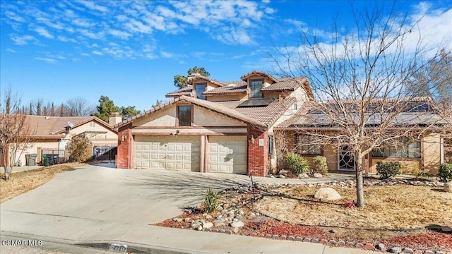 view of front of property with solar panels