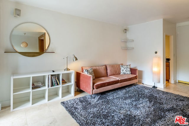 view of tiled living room