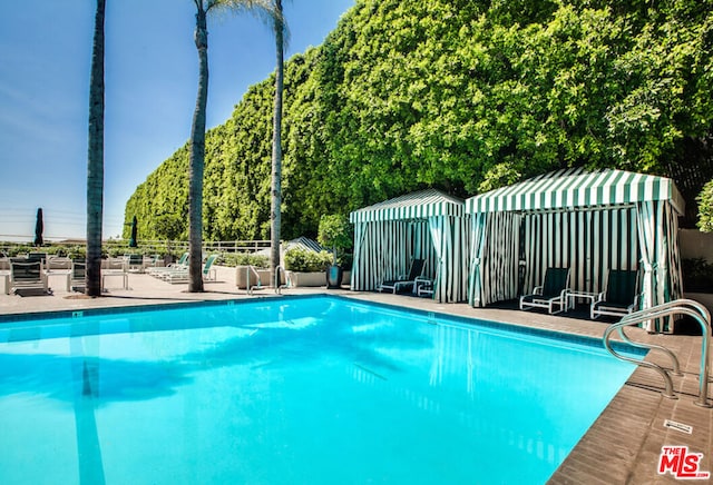 view of pool featuring a patio area