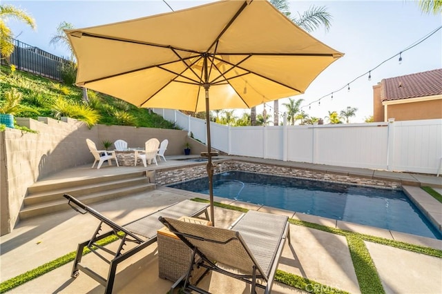 view of pool with a patio