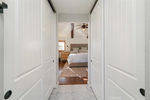 bedroom with light wood-type flooring