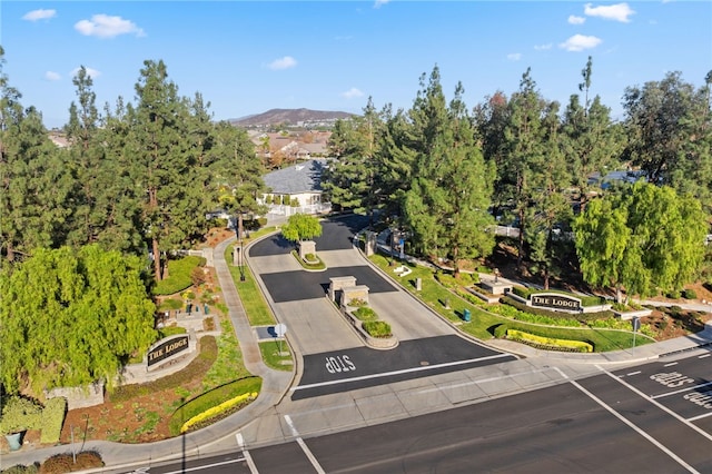 aerial view featuring a mountain view