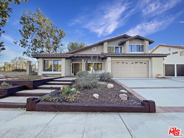 view of front facade with a garage