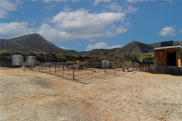 exterior space with a rural view